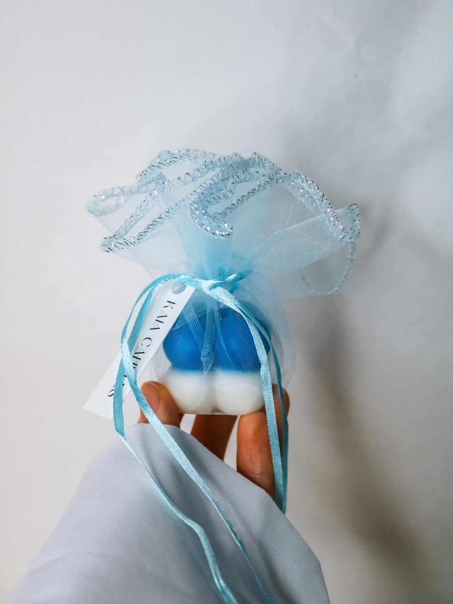Marturii Botez lumanare Bubble - saculet & eticheta - imagine 6